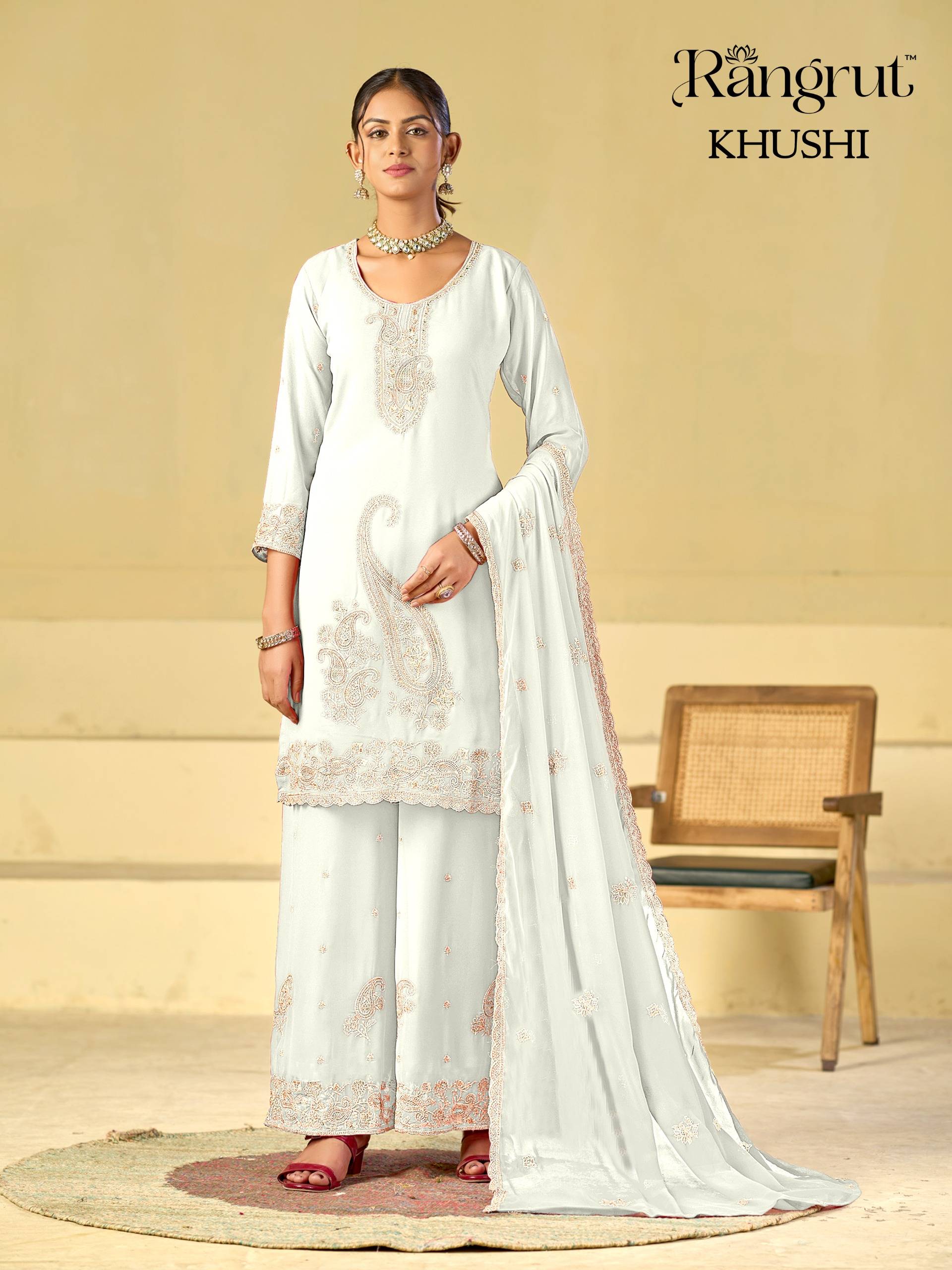 KHUSHI By Rangrut 1001 To 1006 Series Stylish Beautiful Colourful GEORGETTE Dresses At Wholesale Price